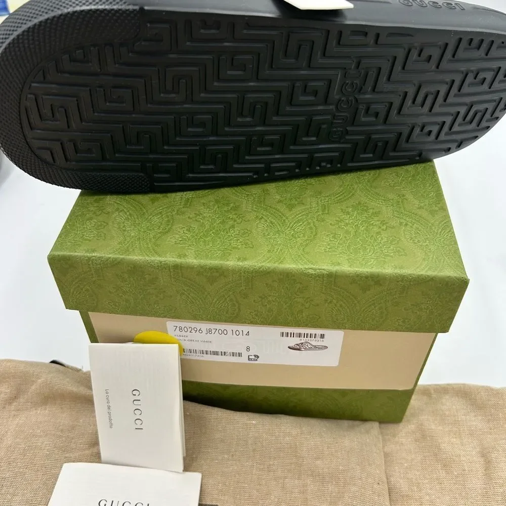 Men's Gucci interlocking G rubber Pool slides size 8, made in Italy